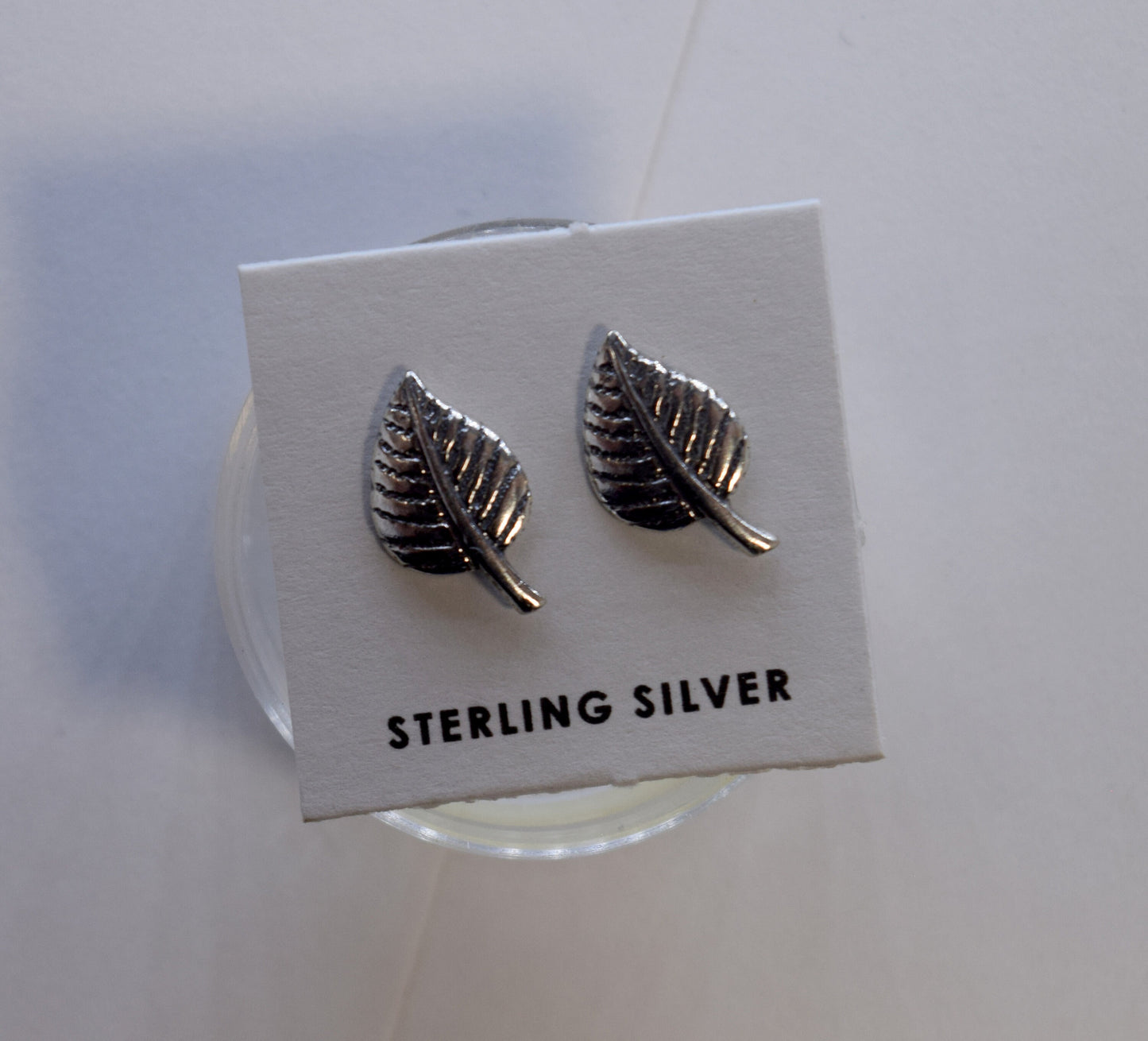 Aspen Leaf Earrings Sterling Silver Stud Earrings 13 mm long