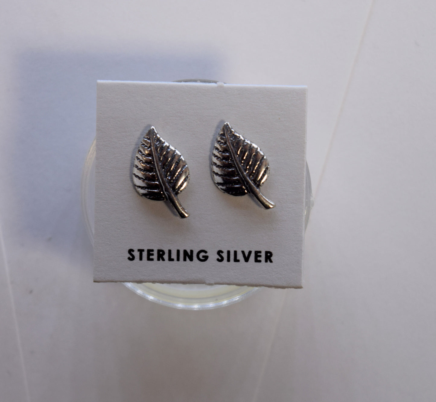 Aspen Leaf Earrings Sterling Silver Stud Earrings 13 mm long