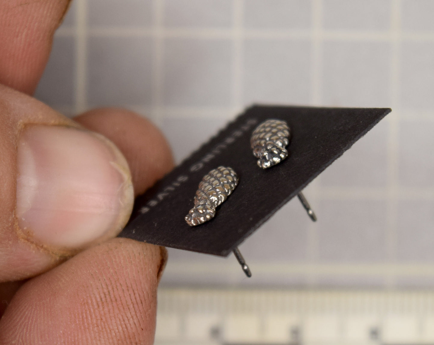 Pine apple Earrings Sterling Silver Stud Earrings 9 mm high