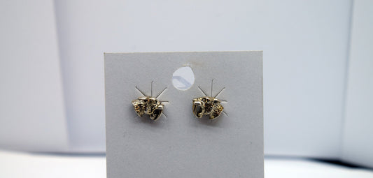 Sabre-tooth Tiger Earrings Sterling Silver Stud Earrings 9 mm wide