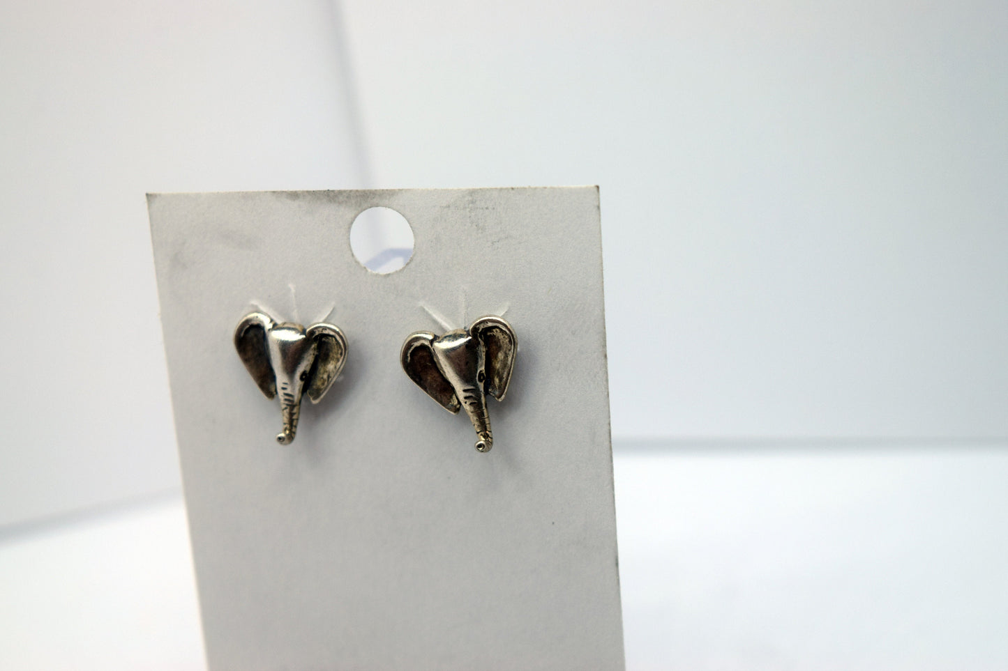 Elephant Head Earrings Sterling Silver Stud Earrings