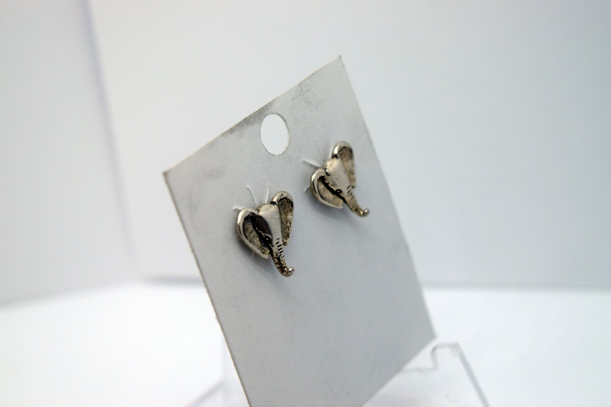 Elephant Head Earrings Sterling Silver Stud Earrings