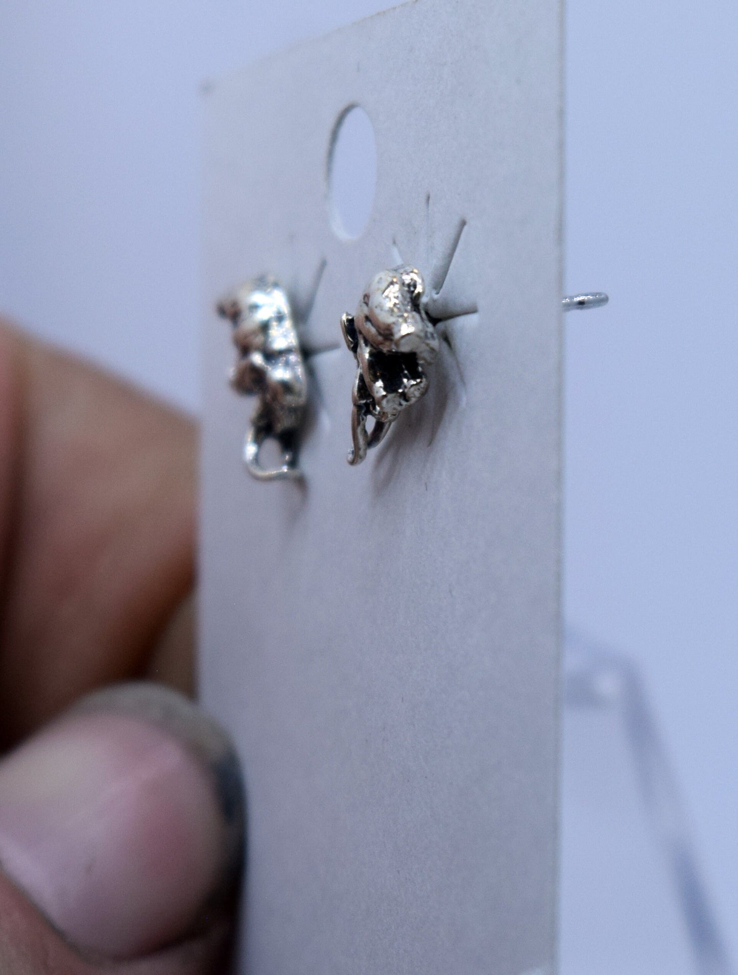 Mastodon Sterling Silver Stud Earrings 12 mm wide