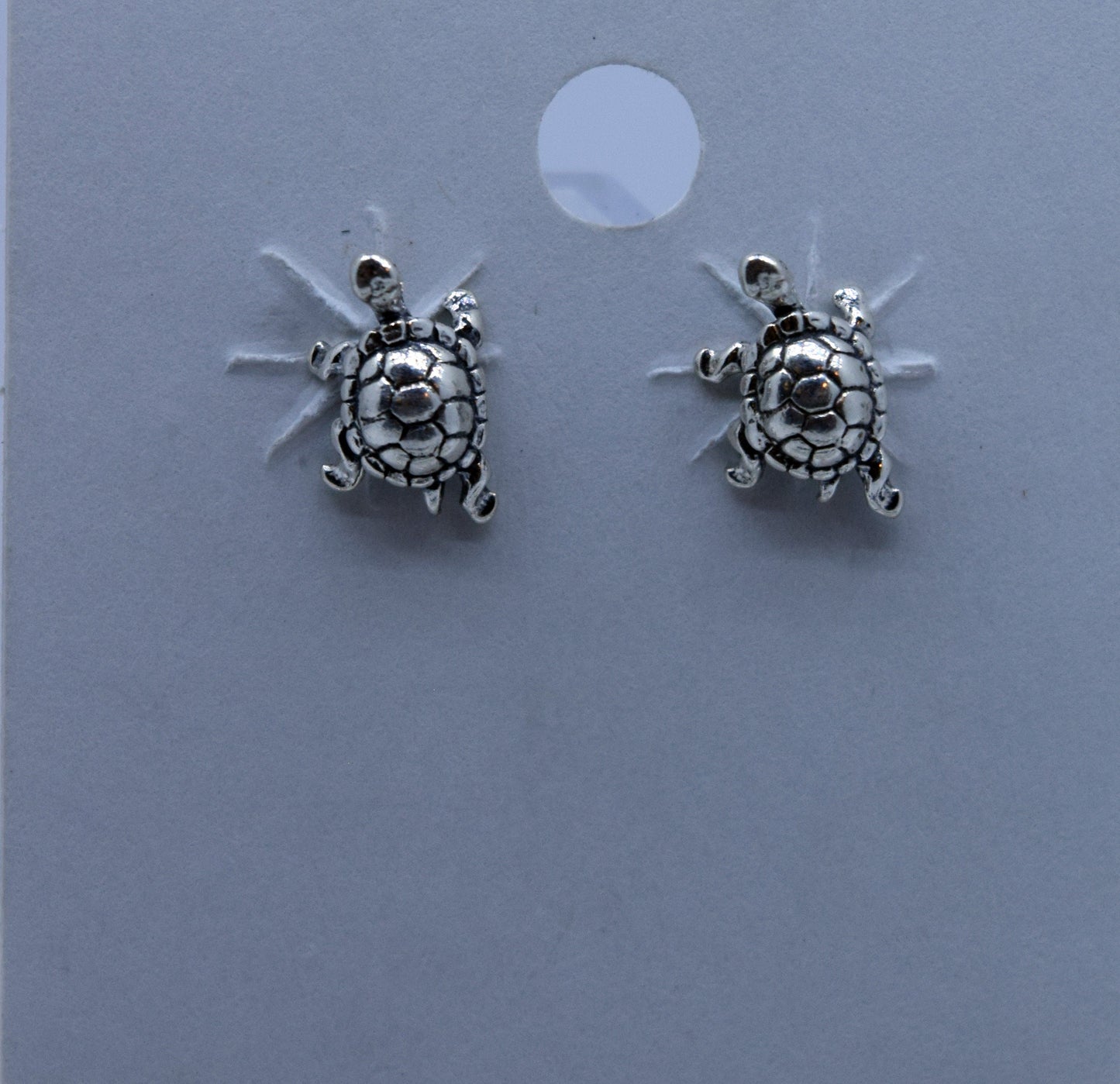 Turtle Earrings Sterling Silver Stud Earrings 6 mm wide