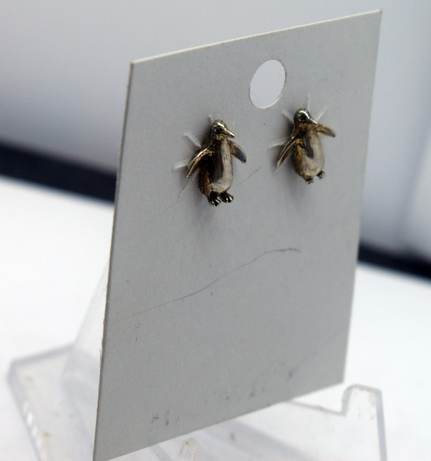 Standing Penguin Earrings Sterling Silver Stud Earrings 10 mm high