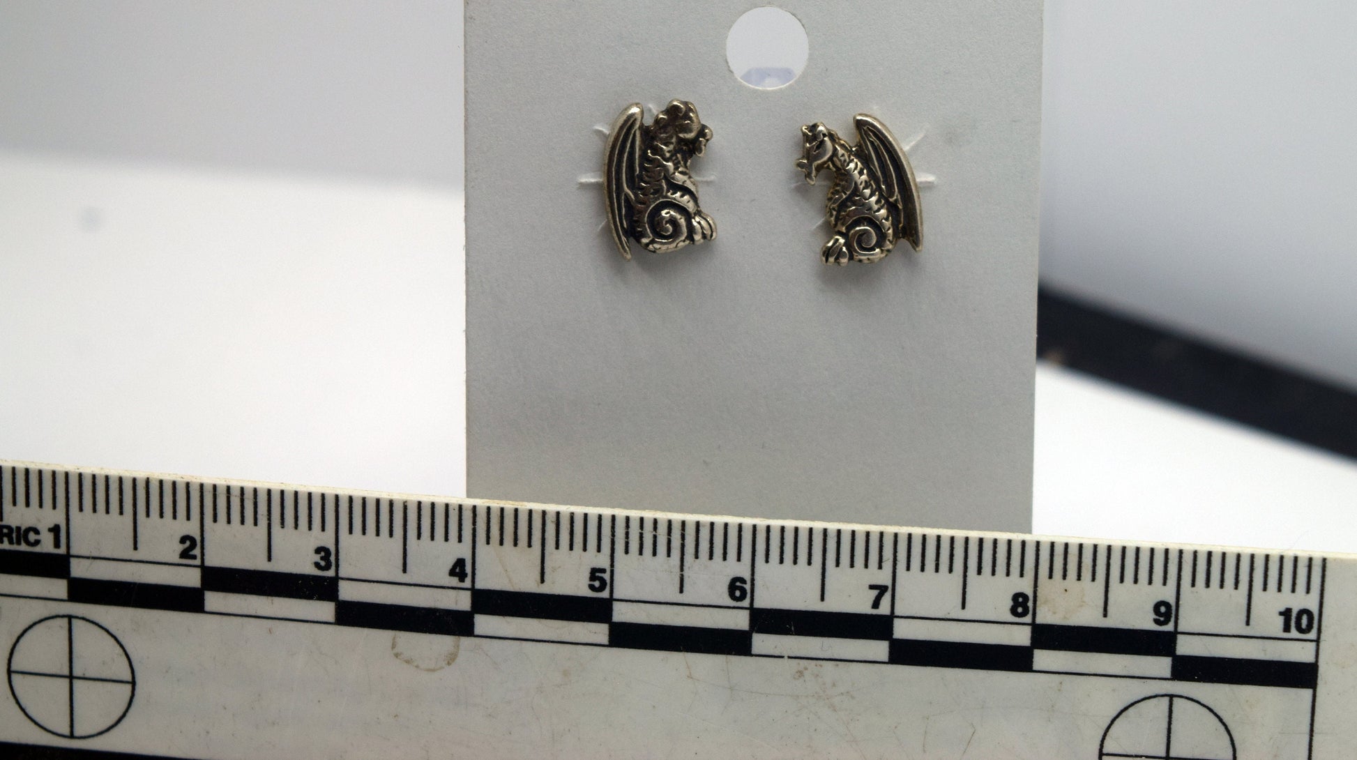 Winged Dragon Earrings Sterling Silver Stud Earrings 10 mm high