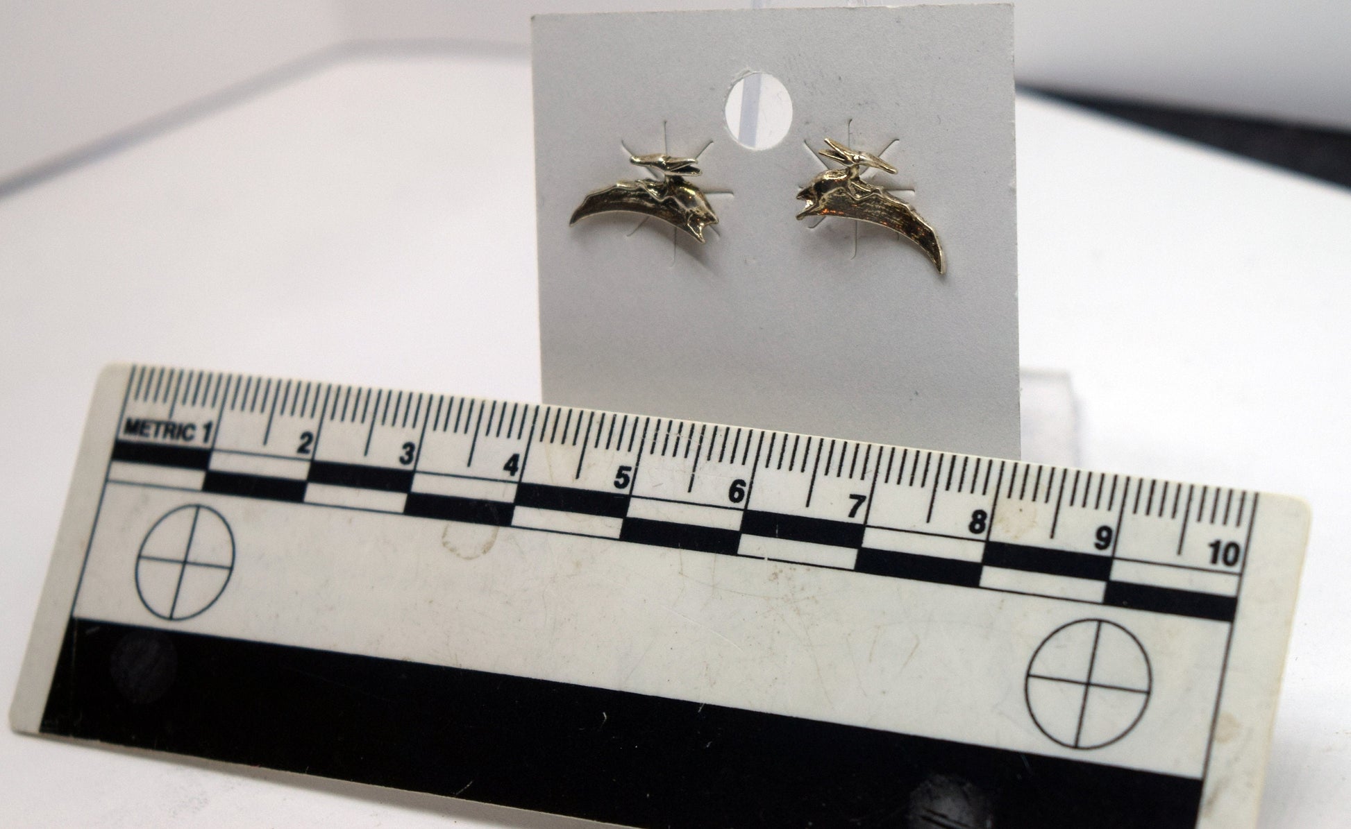 Pterodactyl Sterling Silver Stud Earrings 12 mm wide