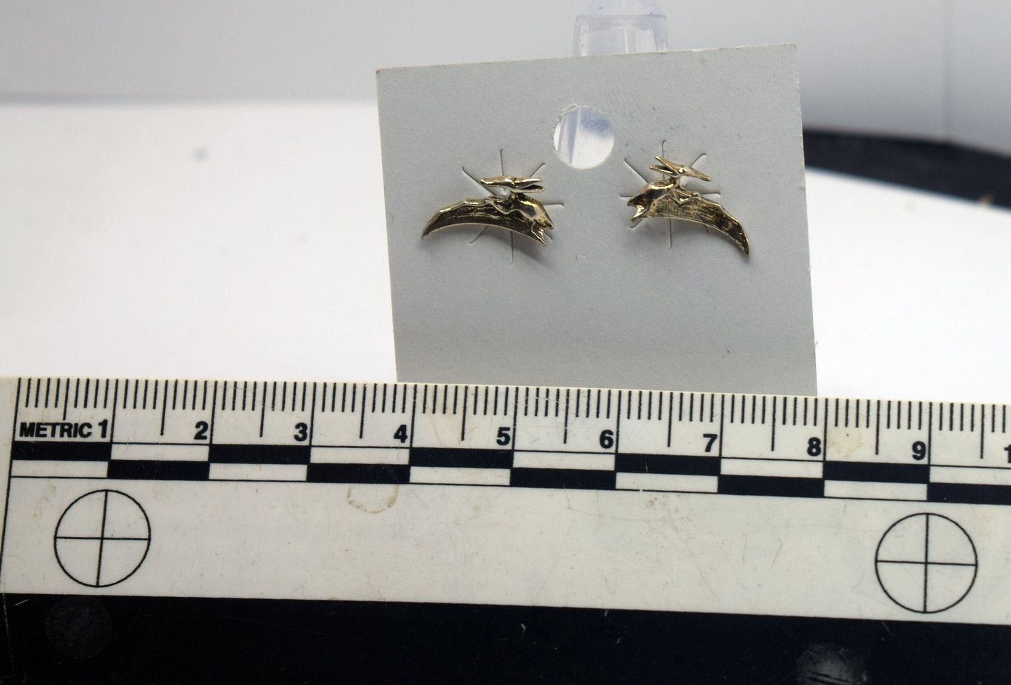 Pterodactyl Sterling Silver Stud Earrings 12 mm wide