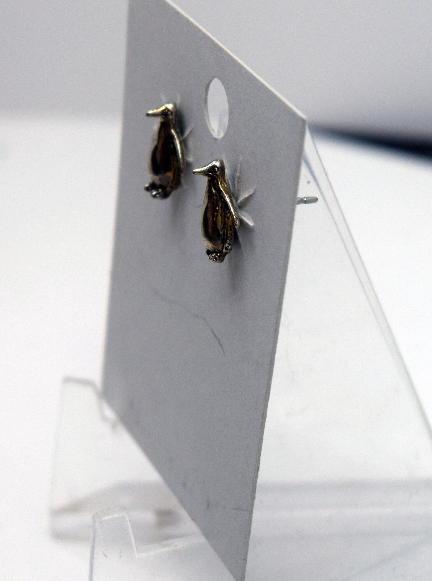 Standing Penguin Earrings Sterling Silver Stud Earrings 10 mm high