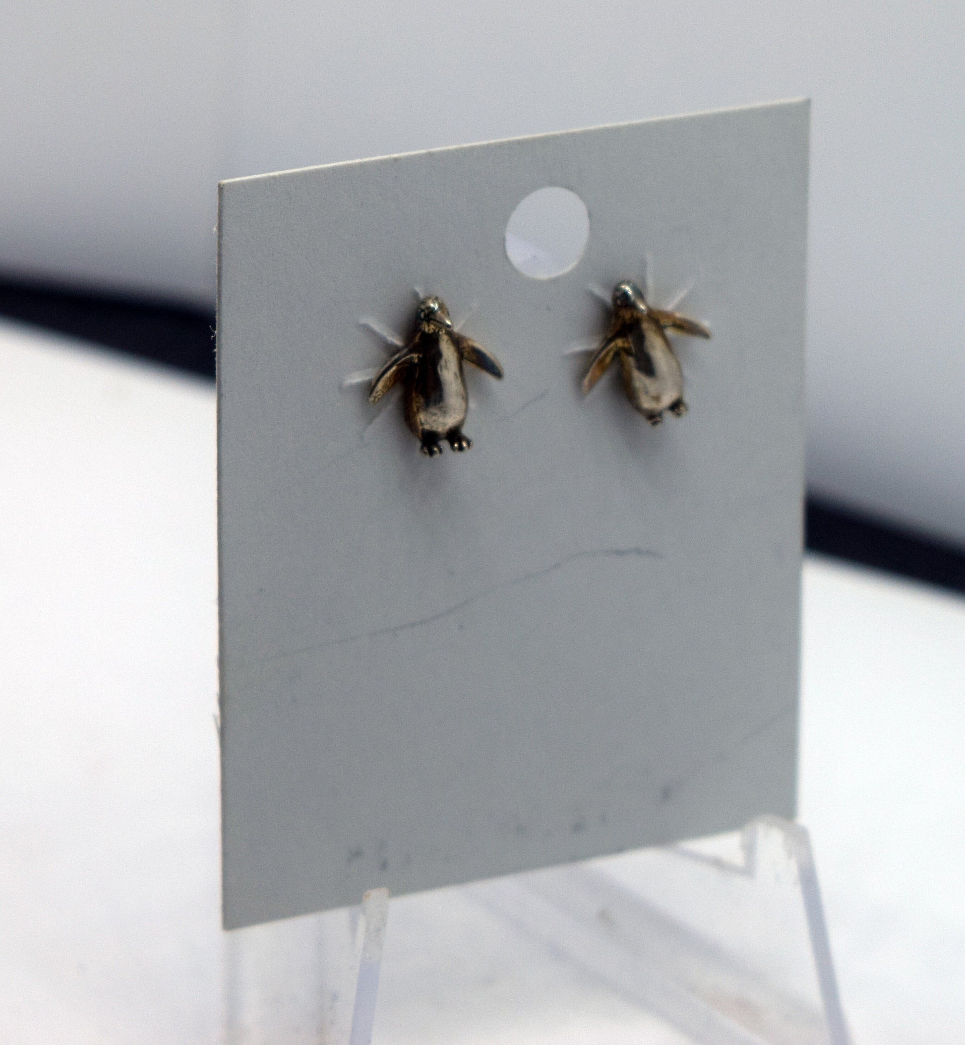 Standing Penguin Earrings Sterling Silver Stud Earrings 10 mm high