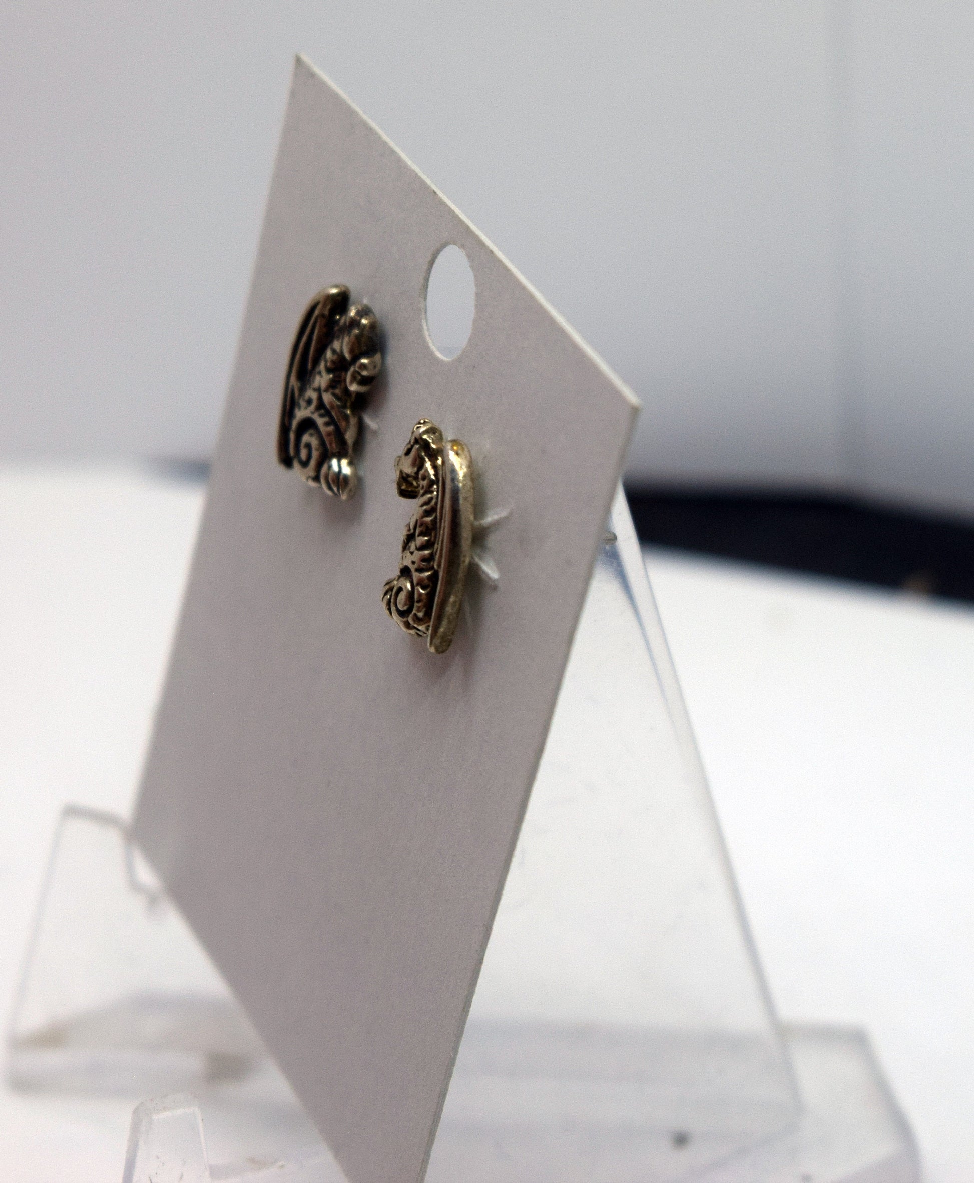 Winged Dragon Earrings Sterling Silver Stud Earrings 10 mm high