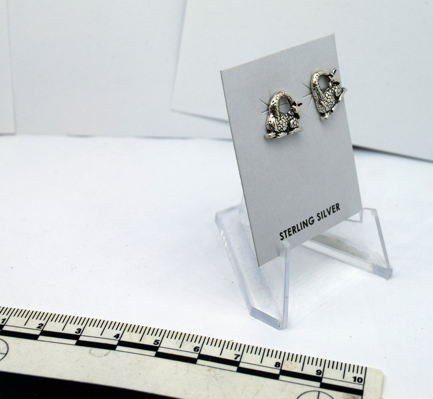 Giraffe Earrings Sterling Silver Stud Earrings 12 mm high