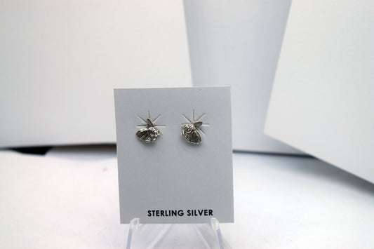 Fan Tail Goldfish Earrings Sterling Silver Stud Earrings 9 mm wide