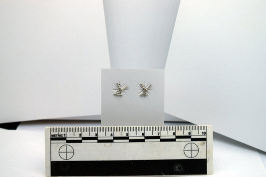 Standing Road Runner Earrings Sterling Silver Stud Earrings 8 mm high