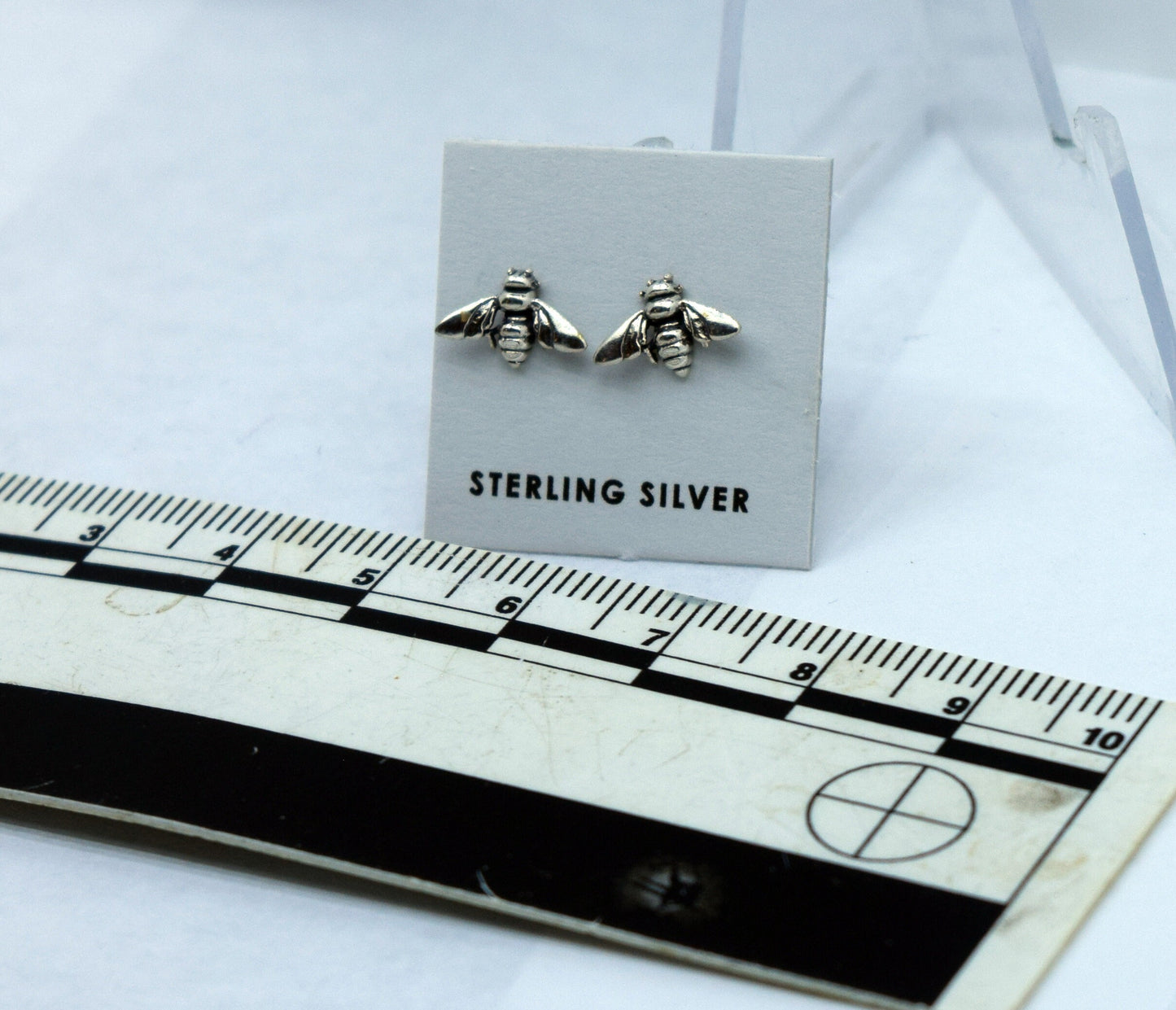 Bumblebee Earrings Wasp Earrings Sterling Silver Stud Earrings 9 mm wide