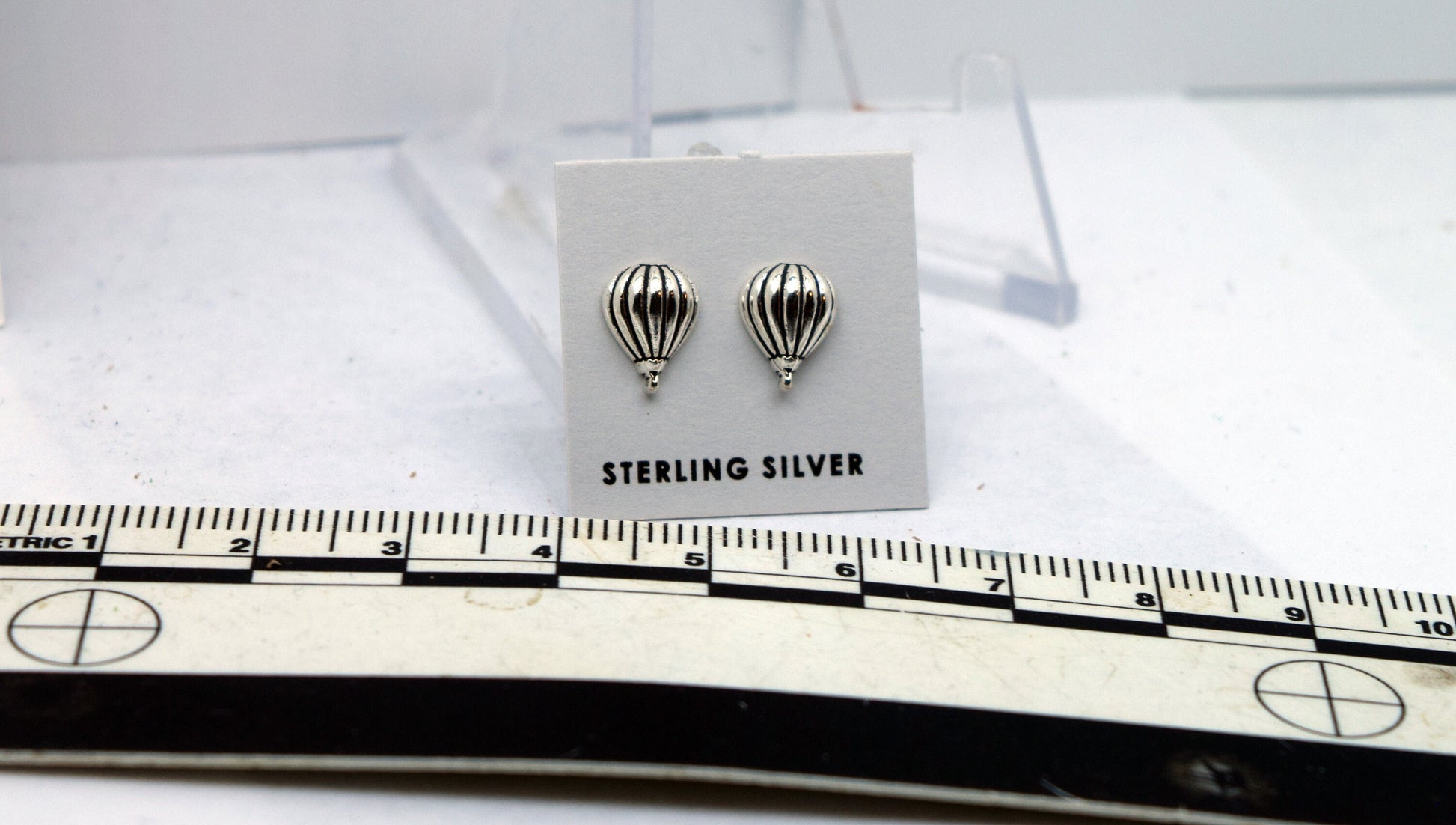 Hot Air Balloon Sterling Silver Stud Earrings 9 mm high