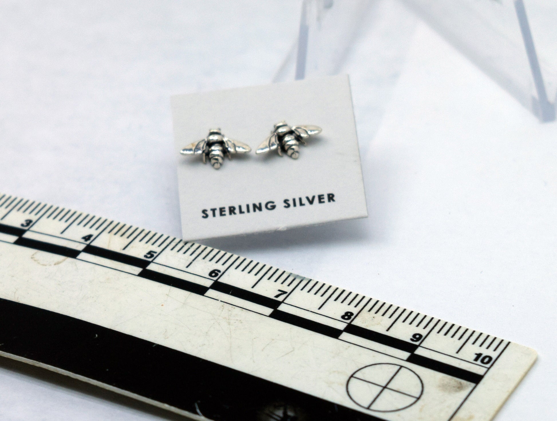 Bumblebee Earrings Wasp Earrings Sterling Silver Stud Earrings 9 mm wide