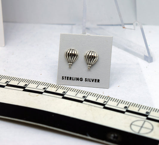 Hot Air Balloon Sterling Silver Stud Earrings 9 mm high