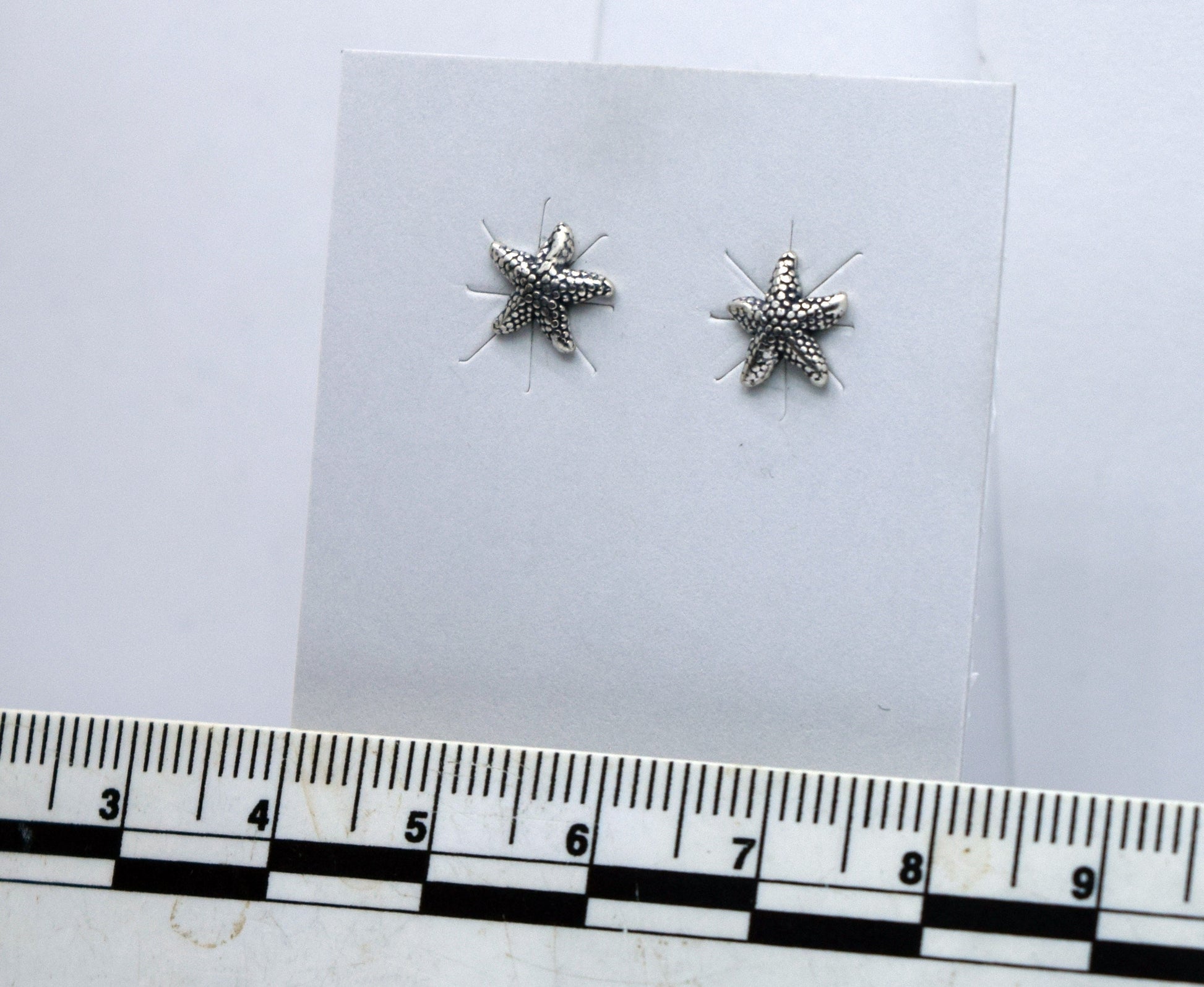 Starfish Sterling Silver Stud Earrings 8 mm wide