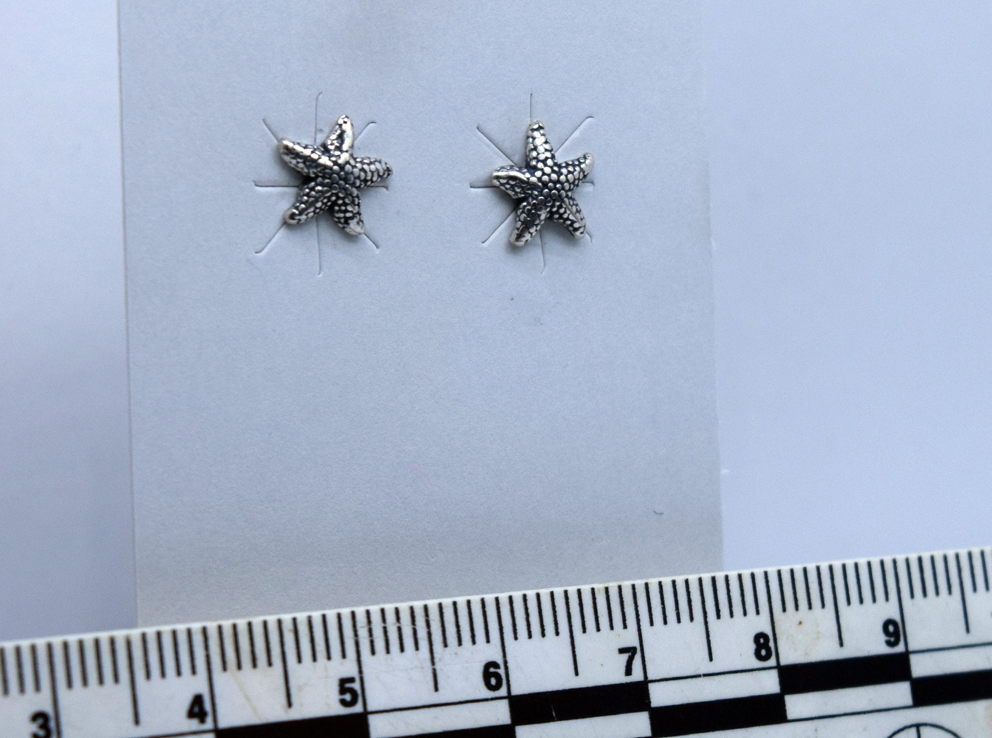 Starfish Sterling Silver Stud Earrings 8 mm wide