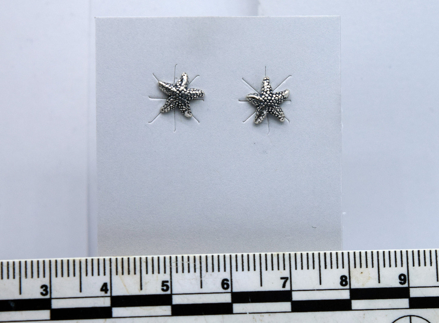 Starfish Sterling Silver Stud Earrings 8 mm wide