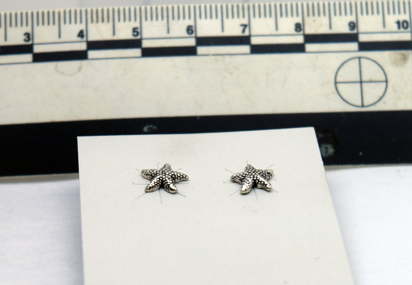 Starfish Sterling Silver Stud Earrings 8 mm wide