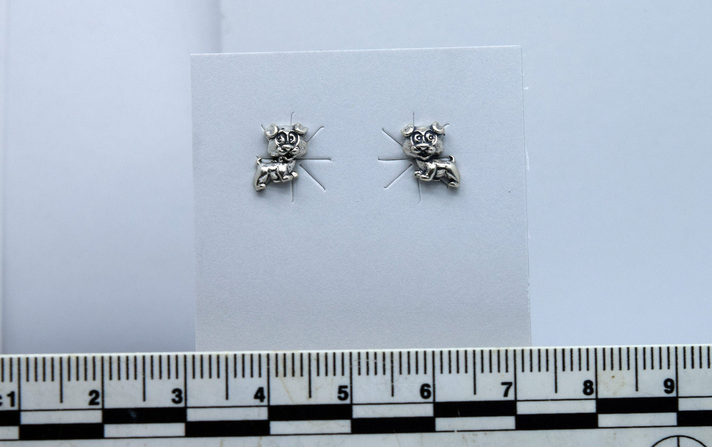 Puppy Earrings Dog Earrings Sterling Silver Stud Earrings 7 mm wide