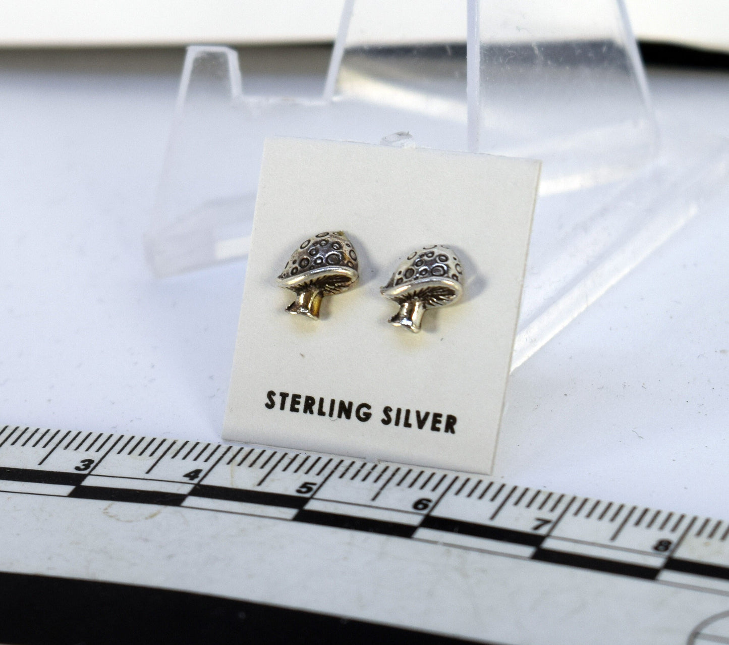 Toadstool Mushroom Earrings Sterling Silver Stud Earrings 8 mm wide