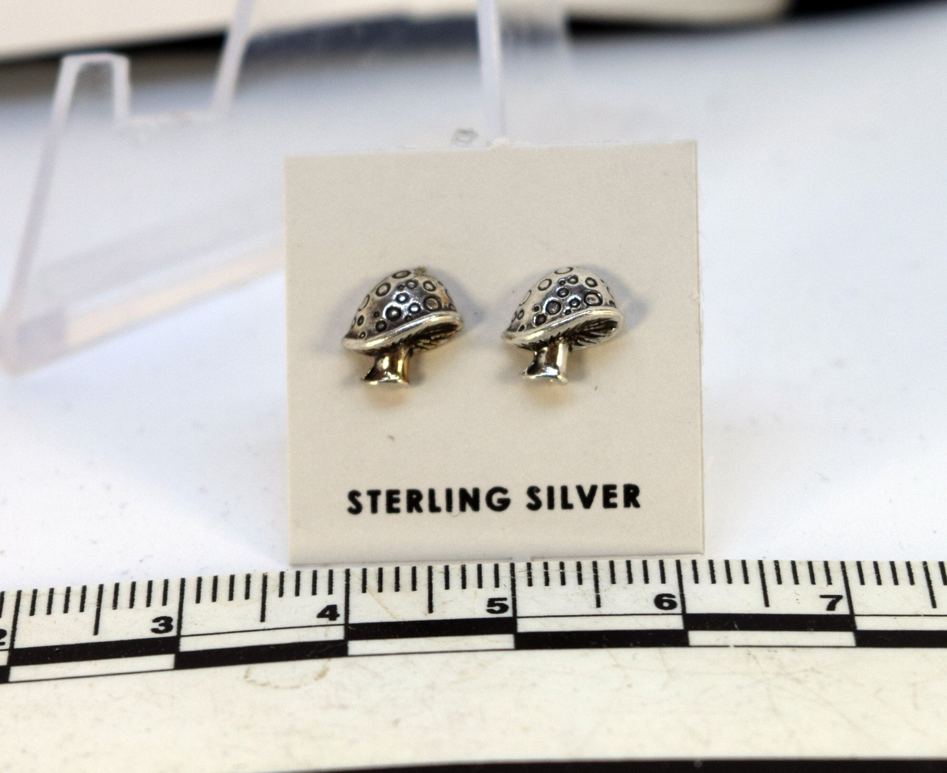 Toadstool Mushroom Earrings Sterling Silver Stud Earrings 8 mm wide