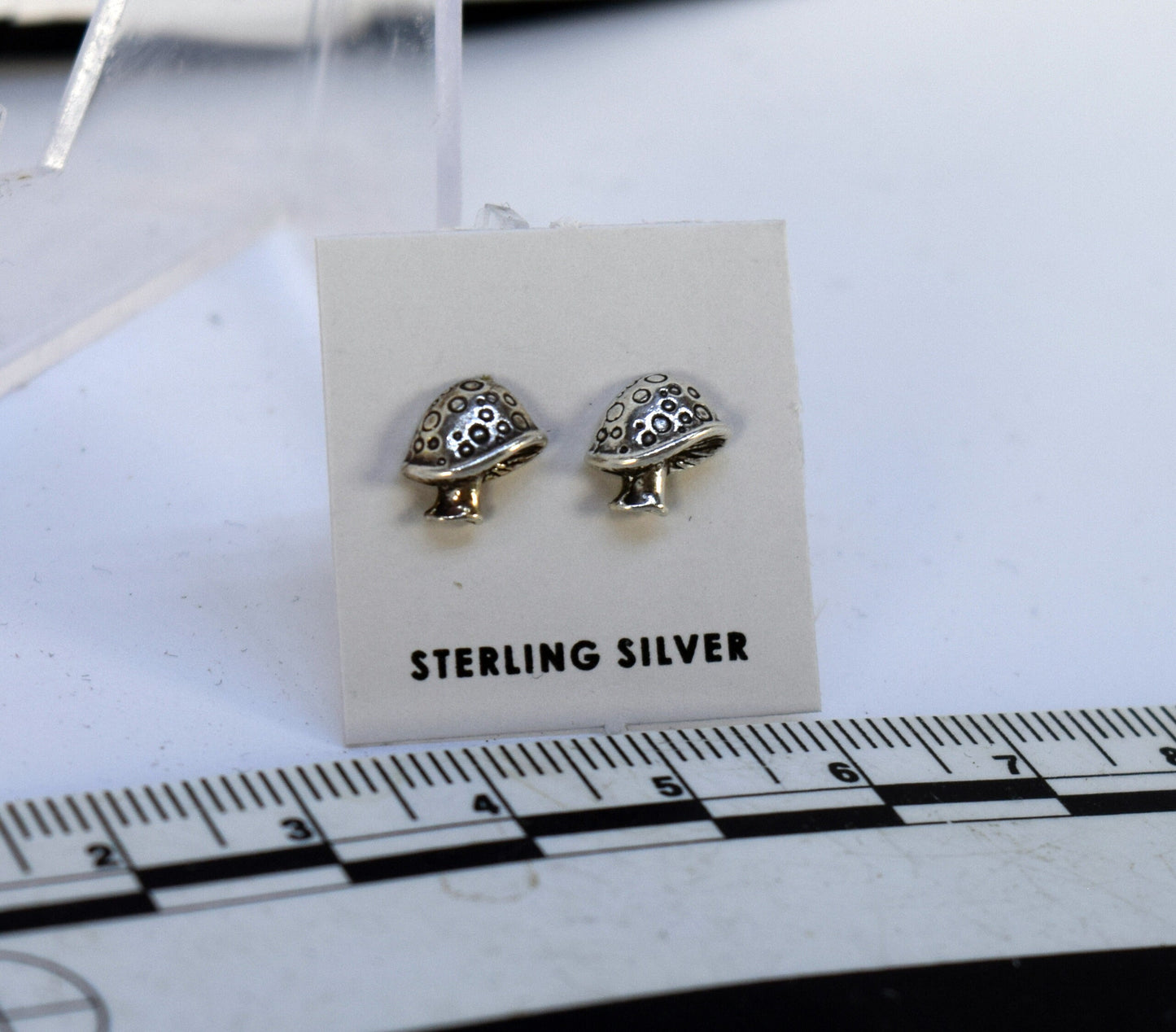 Toadstool Mushroom Earrings Sterling Silver Stud Earrings 8 mm wide