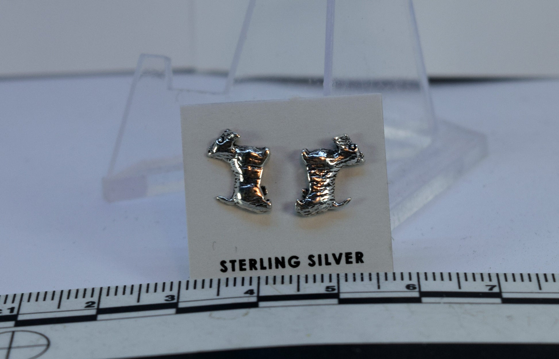 Scottie Dog Earrings Sterling Silver Stud Earrings 9 mm wide