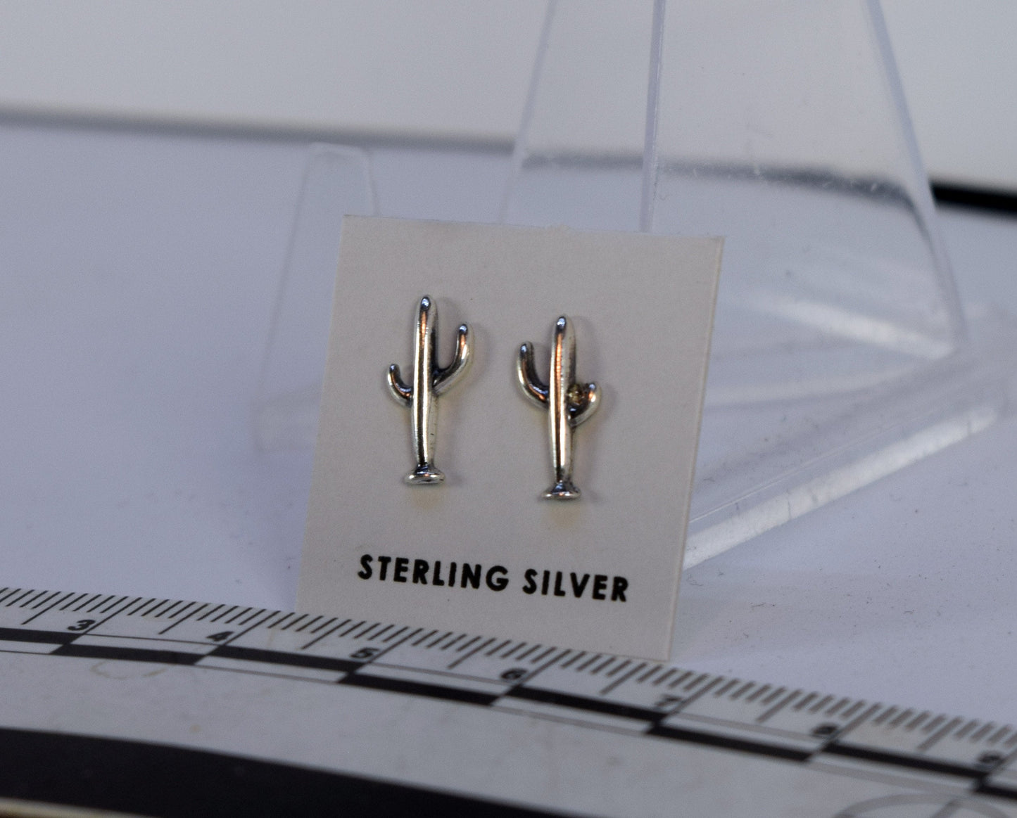 Saguaro Cactus Earrings Sterling Silver Stud Earrings 10 mm high