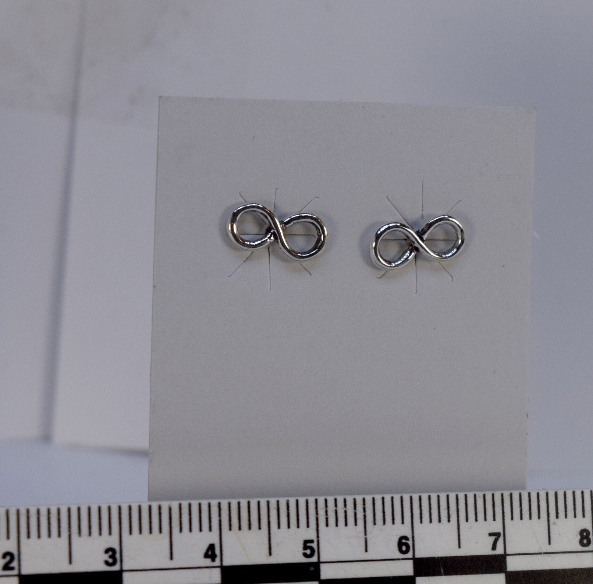 Infinity Symbol Sterling Silver Stud Earrings 10 mm wide