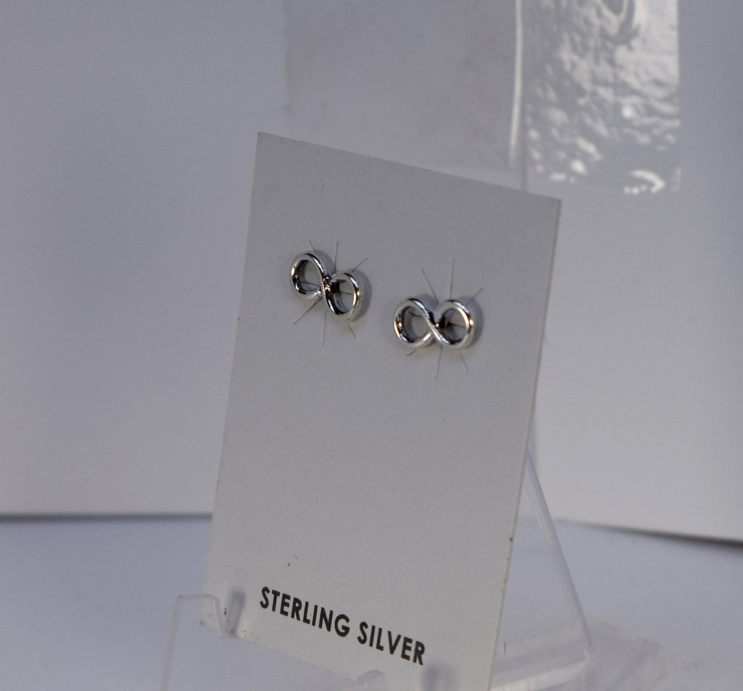 Infinity Symbol Sterling Silver Stud Earrings 10 mm wide