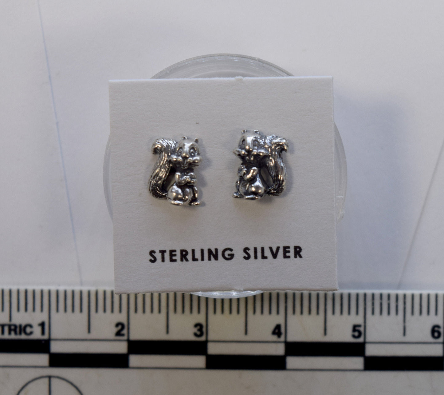 Squirrel on Haunches Sterling Silver Stud Earrings 8 mm high Squirrel Earrings