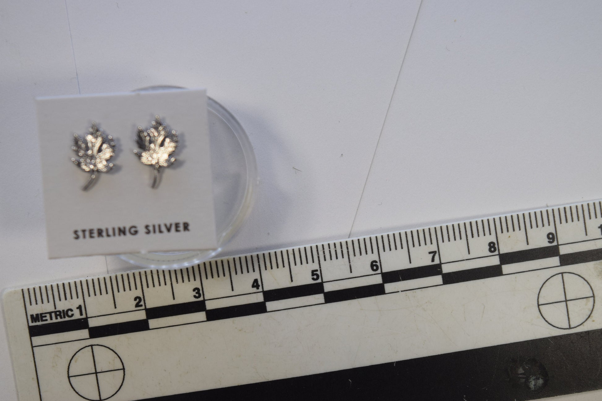 Maple Leaf Sterling Silver Stud Earrings 10 mm long