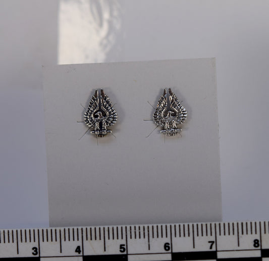 Bald Eagle on Perch Sterling Silver Stud Eagle Earrings 12 mm high