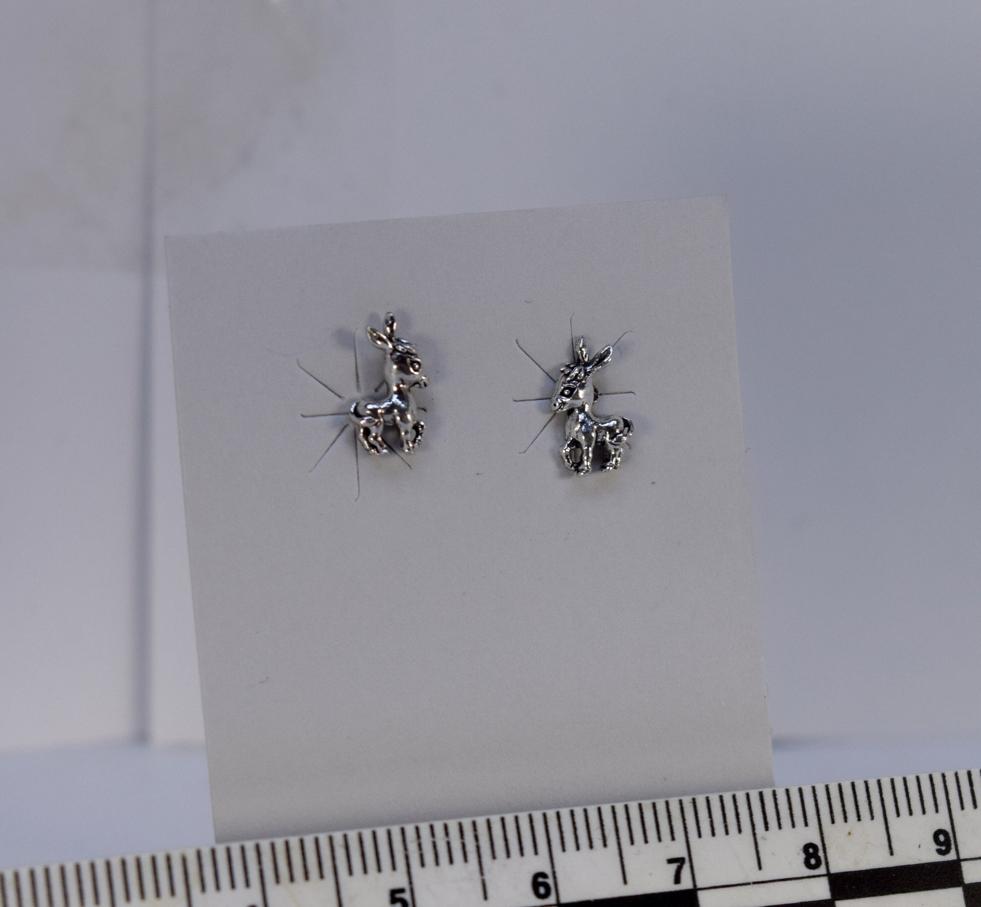 Burro Donkey Earrings Sterling Silver Stud Earrings 10 mm high