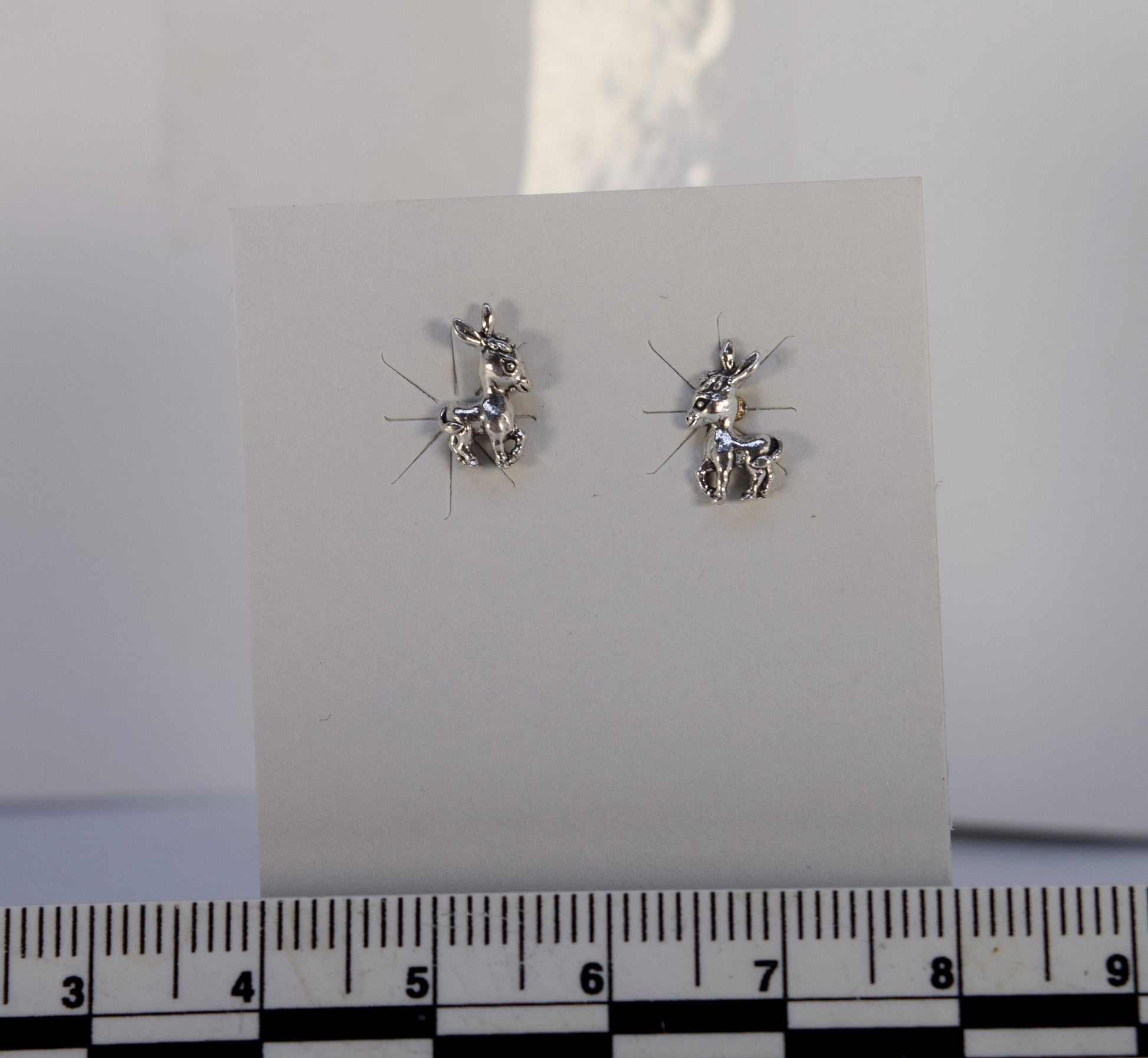 Burro Donkey Earrings Sterling Silver Stud Earrings 10 mm high