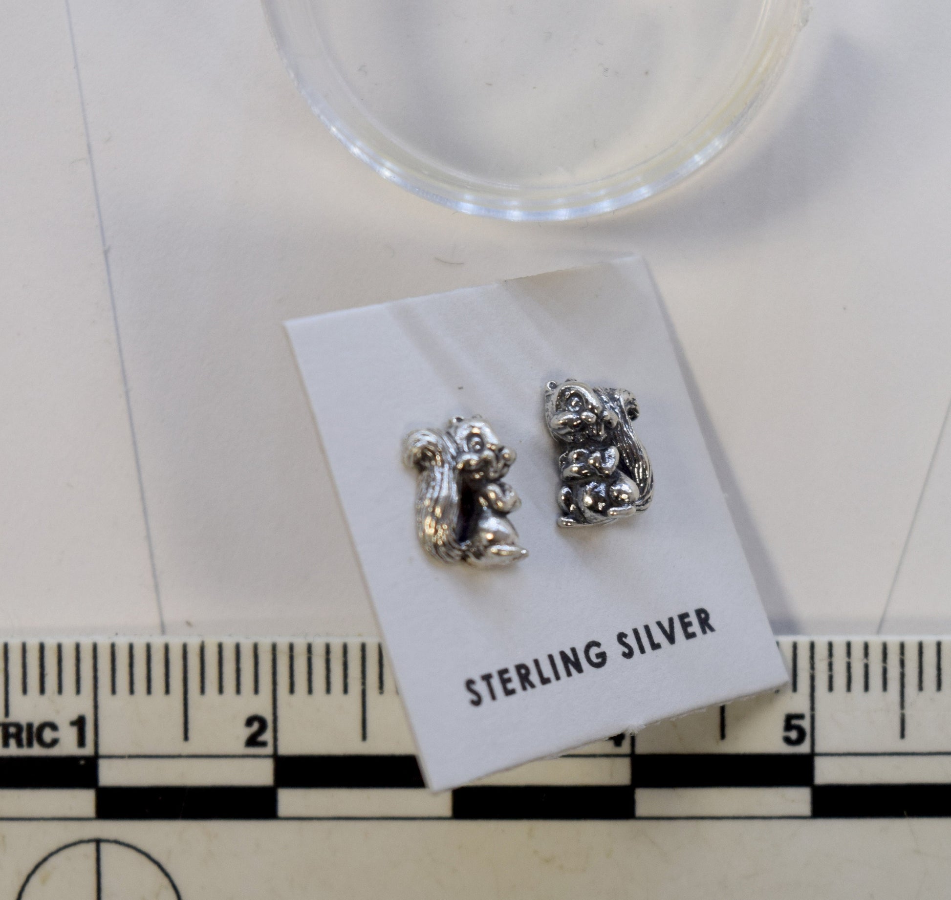 Squirrel on Haunches Sterling Silver Stud Earrings 8 mm high Squirrel Earrings