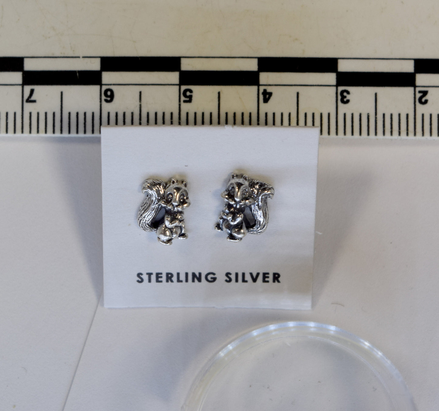 Squirrel on Haunches Sterling Silver Stud Earrings 8 mm high Squirrel Earrings