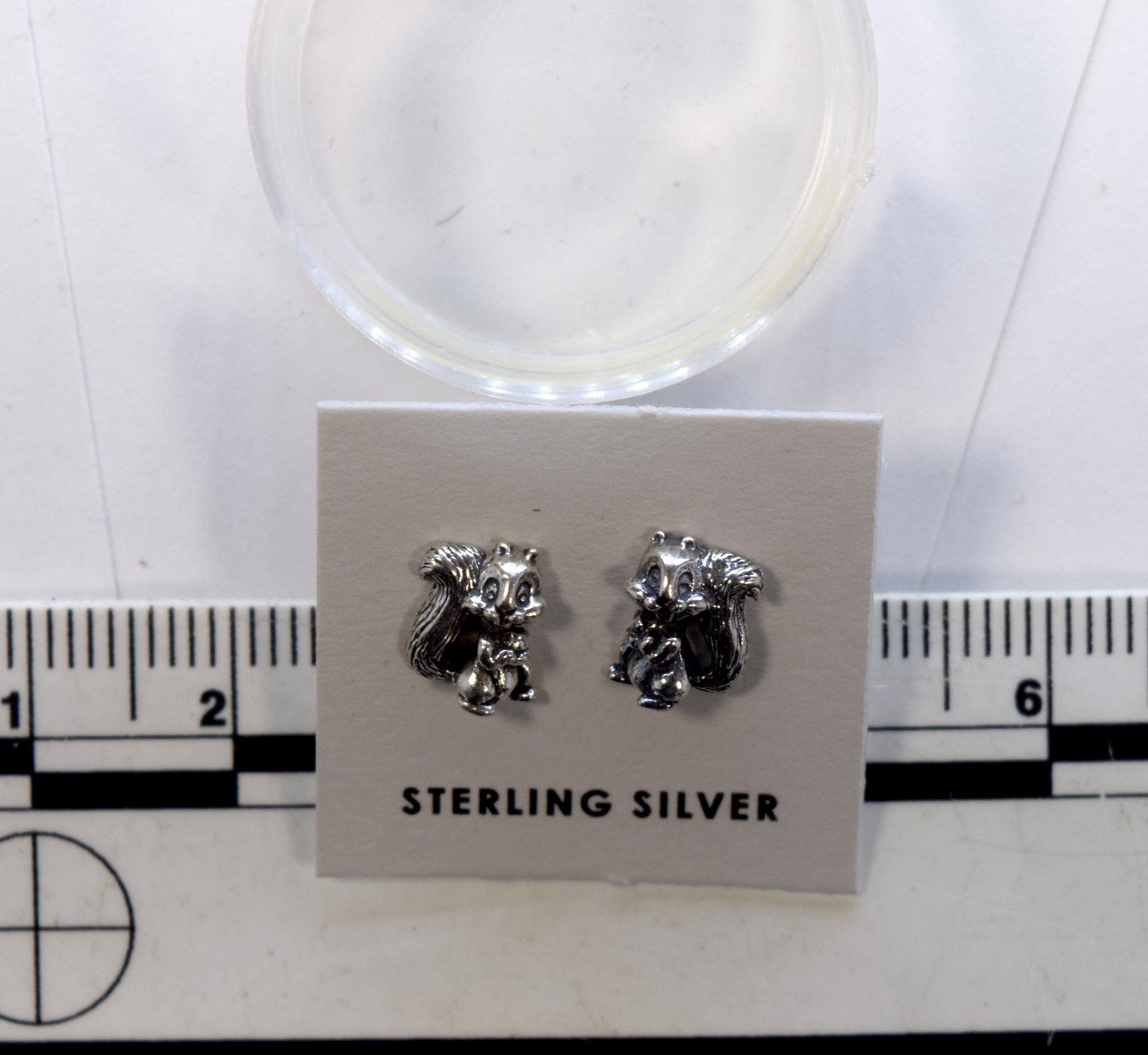 Squirrel on Haunches Sterling Silver Stud Earrings 8 mm high Squirrel Earrings