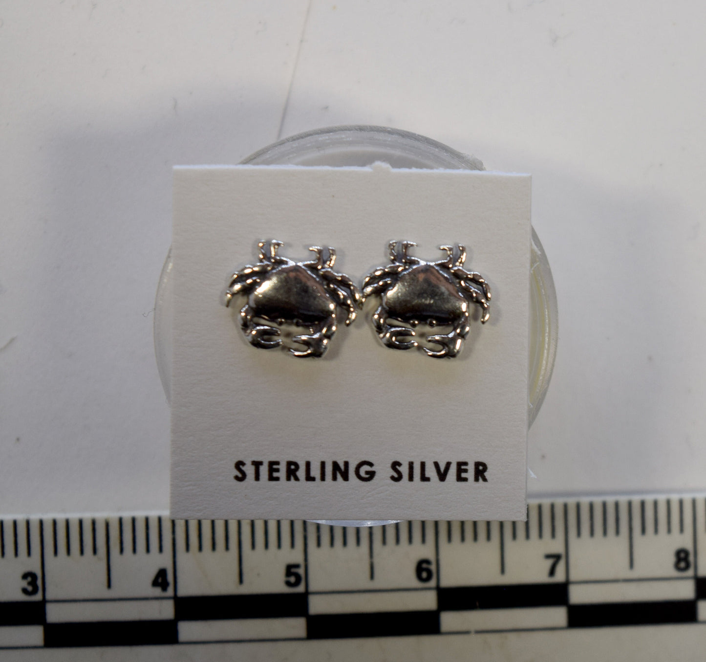 Scuttling Crab Earrings Crustaceancore Sterling Silver Stud Earrings 10 mm wide