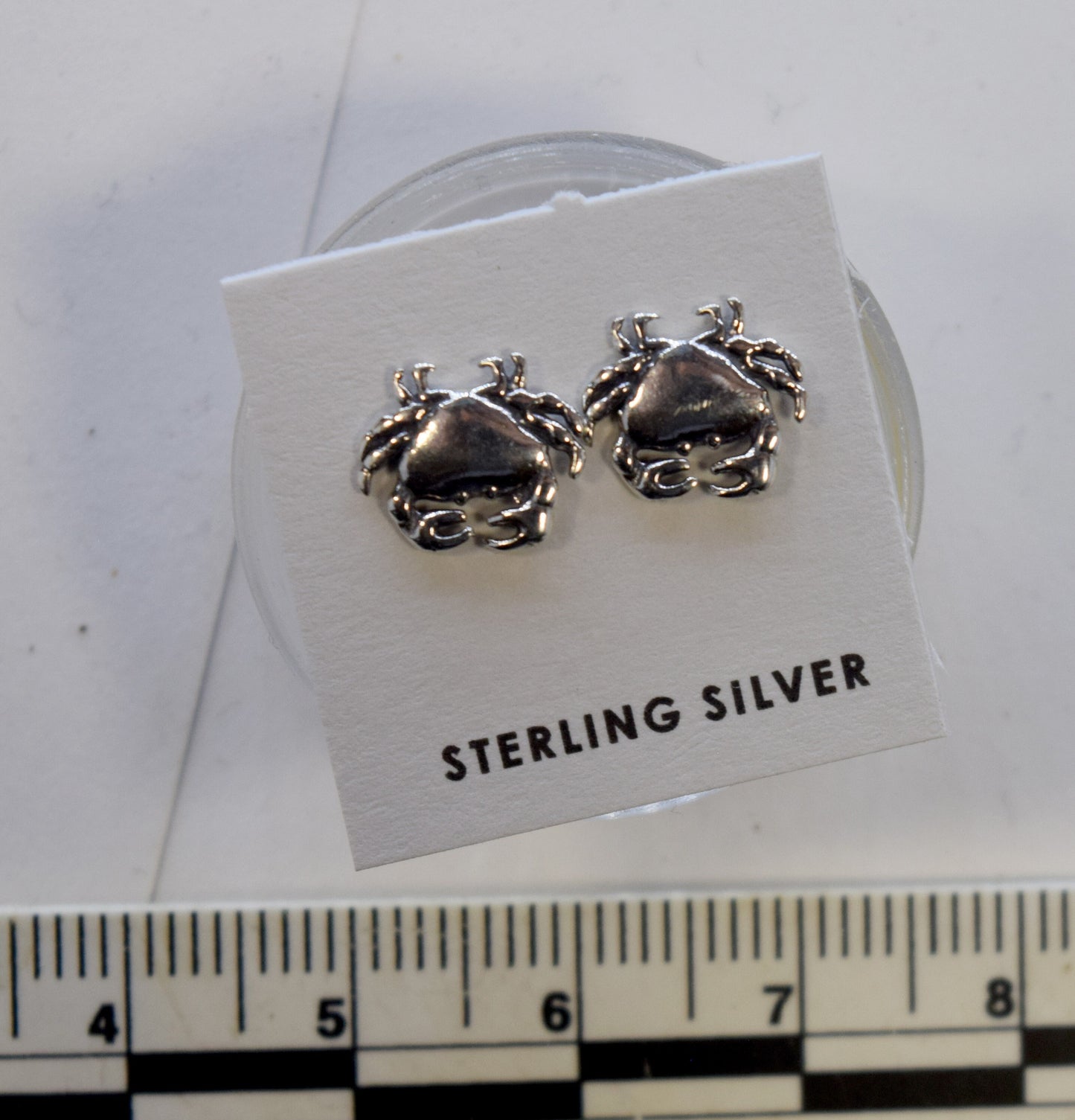 Scuttling Crab Earrings Crustaceancore Sterling Silver Stud Earrings 10 mm wide