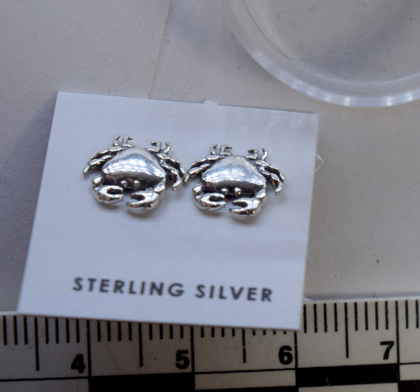 Scuttling Crab Earrings Crustaceancore Sterling Silver Stud Earrings 10 mm wide