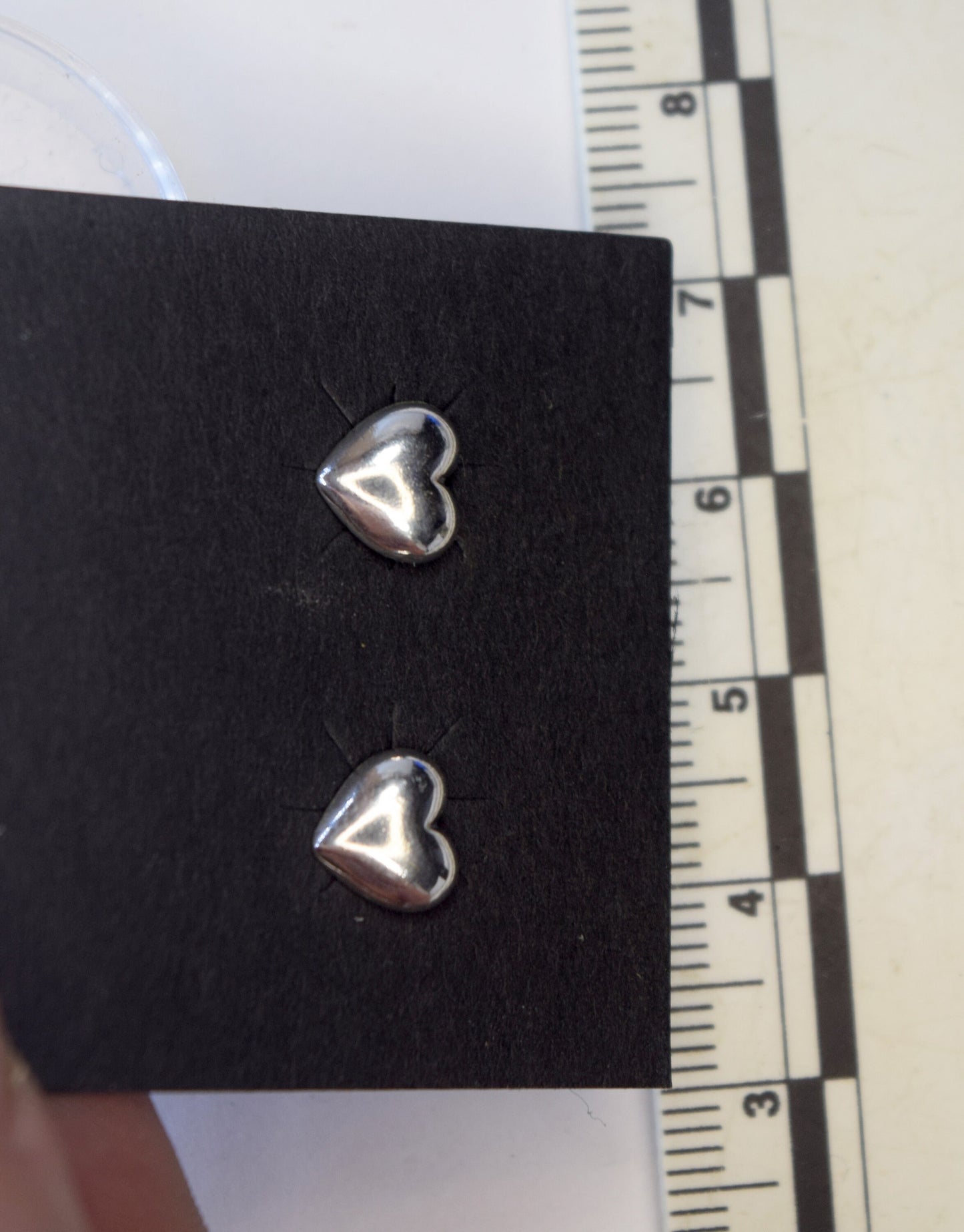 Heart Earrings Sterling Silver Stud Earrings 8 mm wide