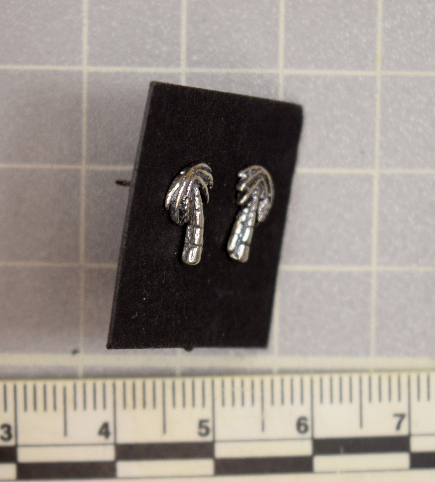 Palm Tree Earrings Sterling Silver Stud Earrings 10 mm tall