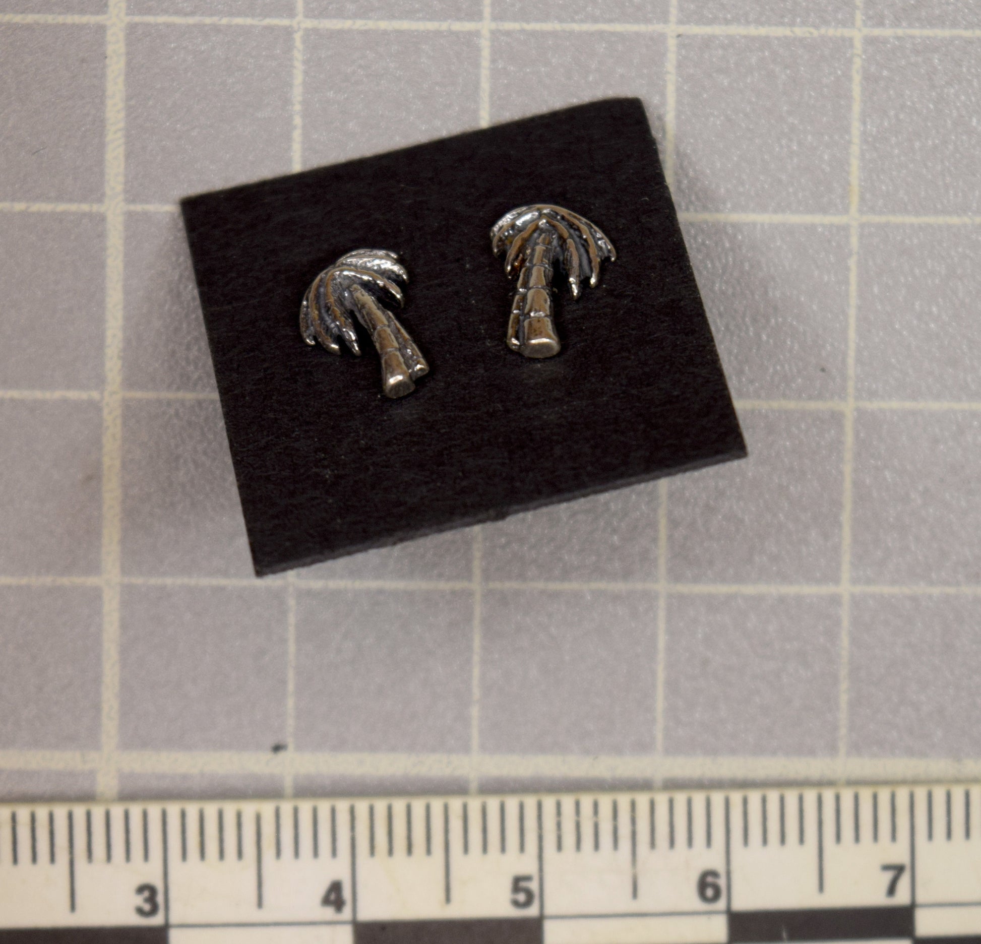 Palm Tree Earrings Sterling Silver Stud Earrings 10 mm tall