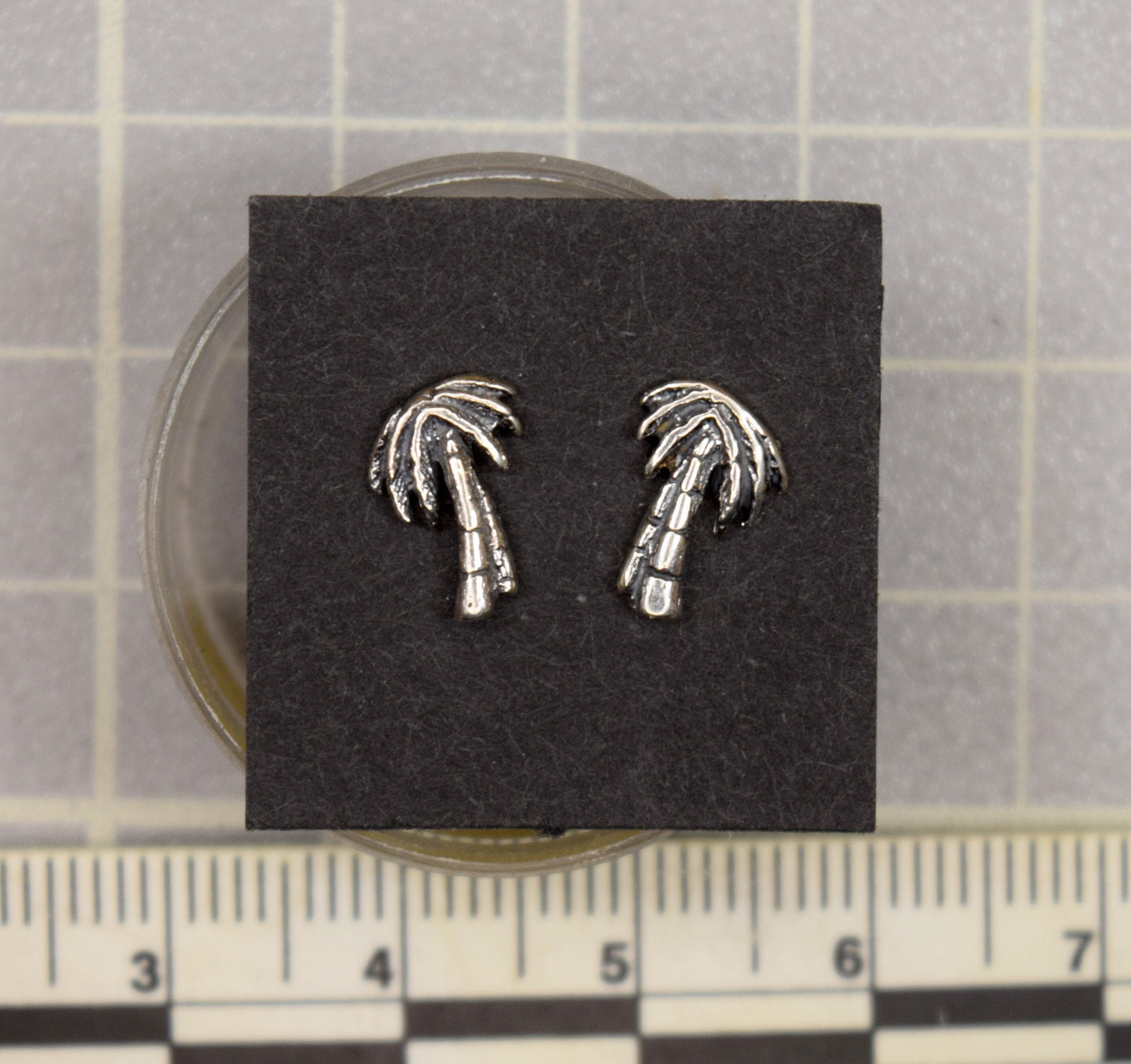 Palm Tree Earrings Sterling Silver Stud Earrings 10 mm tall